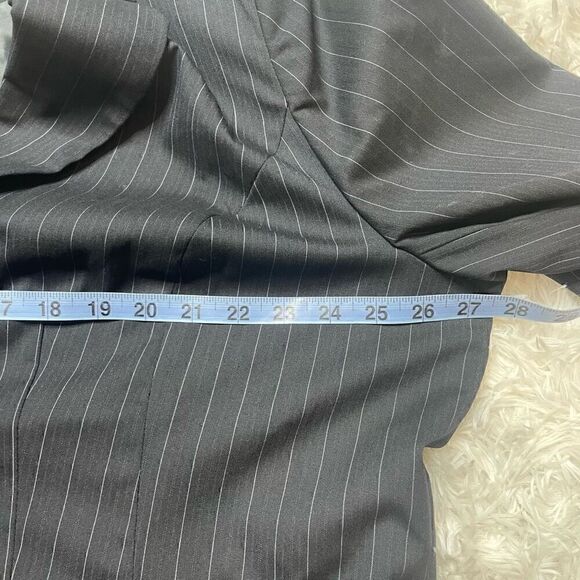 LANE BRYANT Plus Size 24 Black Pinstripe Blazer Tailored Career Jacket Lined - Picture 7 of 8